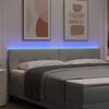 vidaXL Cabeceira LED com cabeceira Cinzento-claro 180 cm Poli&eacute;ster