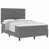 vidaXL Cama Box com cabeceira Cinza Claro e Branco 140 x 190 cm