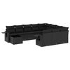 vidaXL 11 pcs conjunto sof&aacute;s de jardim c/ almofad&otilde;es vime PE preto