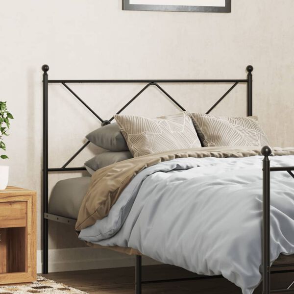 vidaXL Cabeceira de cama 107 cm metal preto