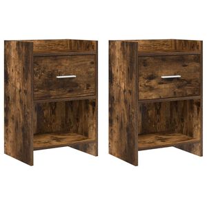 vidaXL Mesas de cabeceira 2 pcs Carvalho Fumado 40 x 30 x 60 cm