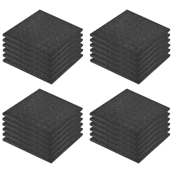 vidaXL Ladrilhos proteção contra quedas 24 pcs borracha 50x50x3cm preto