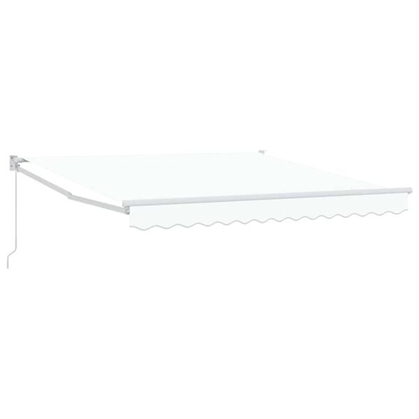 vidaXL Toldo Manual Branco 3 x 2,5 m Poli&eacute;ster e metal