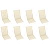 vidaXL Cadeiras de jardim reclin&aacute;veis c/ almofad&otilde;es 8 pcs teca maci&ccedil;a