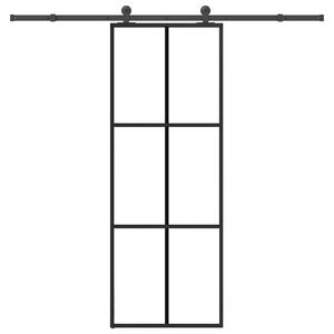 vidaXL Porta deslizante c/ conj. ferragens 76x205cm vidro ESG/alum&iacute;nio