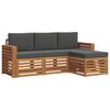vidaXL Conjunto de Sof&aacute;s para Exterior 4 unid. Natural e Antracite
