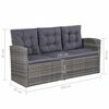 vidaXL 6 pcs conjunto lounge de jardim c/ almofad&otilde;es vime PE cinzento