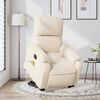 vidaXL Poltrona massagens elétrica elevatória tecido microfibra bege
