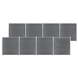vidaXL Painel de veda&ccedil;&atilde;o para jardim 1391x186 cm WPC cinzento