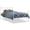 vidaXL Estrutura de cama com cabeceira e p&eacute;s 100x200 cm metal branco