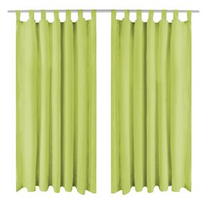 vidaXL Cortinas de cetim com presilhas 2 pcs 140x225 cm verde