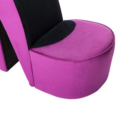 vidaXL Cadeira estilo sapato de salto alto veludo roxo