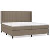 vidaXL Cama com molas/colch&atilde;o 200x200 cm tecido castanho-acinzentado