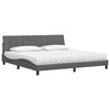 vidaXL Cama com colch&atilde;o Hanko 200x200 cm tecido cinzento-escuro