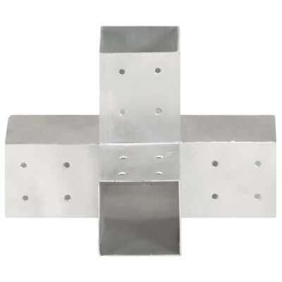 vidaXL Bases para poste em forma de X 4 pcs 81x81 mm metal galvanizado