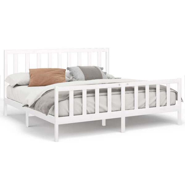 vidaXL Cama sem colchão 180x200 cm madeira de pinho maciça branco