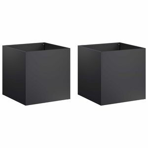 vidaXL Vaso de Jardim 2 unid. Preto 45 x 45 x 45 cm