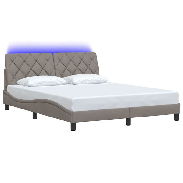 vidaXL Estrutura de cama com LED sem colch&atilde;o 160x200 cm tecido