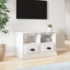 vidaXL M&oacute;vel de TV 80x35x50 cm derivados de madeira branco brilhante