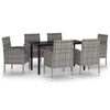vidaXL 7 pcs conjunto de jantar para jardim antracite
