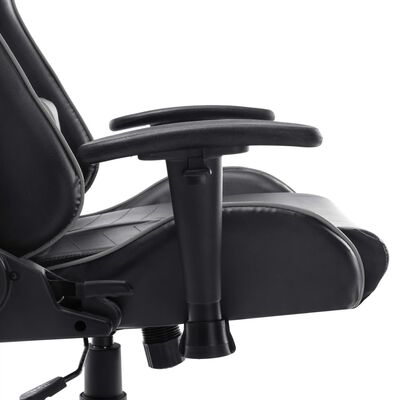vidaXL Cadeira de gaming couro artificial preto e cinzento