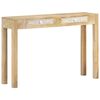 vidaXL Mesa consola 110x30x75cm madeira de mangueira maci&ccedil;a branqueada
