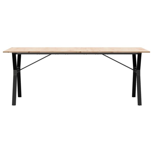 vidaXL Mesa de jantar estrutura em Y 200x100x75 cm pinho/a&ccedil;o