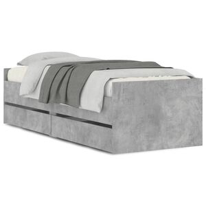 vidaXL Estrutura de cama com gavetas 90x200 cm cinzento-cimento