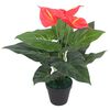 vidaXL Planta ant&uacute;rio artificial com vaso 45 cm vermelho e amarelo