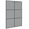 vidaXL Parede de Chuveiro Walk-in Preto 140 x 195 cm vidro temperado
