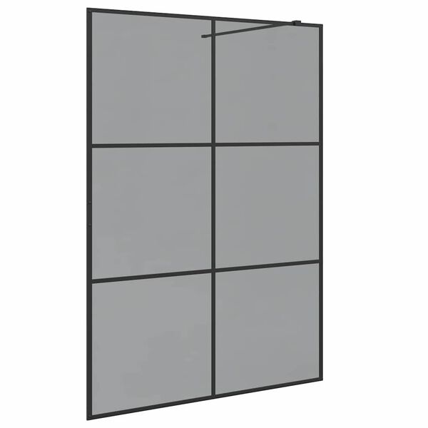 vidaXL Parede de Chuveiro Walk-in Preto 140 x 195 cm vidro temperado