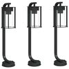 vidaXL Candeeiros de ch&atilde;o para exterior 3 pcs 60 cm a&ccedil;o inox. preto