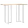 vidaXL P&eacute;s de mesa de bar em forma de T, 2 pe&ccedil;as, branco, 60x35x(110-111) cm, a&ccedil;o