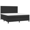vidaXL Cama com molas/colch&atilde;o 180x200 cm couro artificial preto