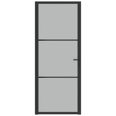 vidaXL Porta interior 83x201,5 cm vidro fosco e alumínio preto