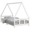 vidaXL Estrutura de cama infantil 90x190 cm pinho maci&ccedil;o branco
