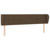 vidaXL Cabeceira de cama c/ abas tecido 163x23x78/88cm castanho-escuro
