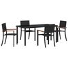 vidaXL Conjunto de Jantar para Jardim 5 unid. Preto A&ccedil;o revestido a p&oacute;