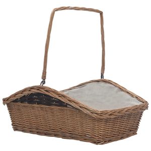 vidaXL Cesto para lenha com pega 61,5x46,5x58 cm salgueiro castanho