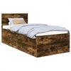vidaXL Estrutura da Cama com cabeceira Carvalho Defumado 90 x 190 cm