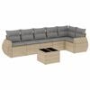 vidaXL 7 pcs conjunto de sof&aacute;s p/ jardim com almofad&otilde;es vime PE bege