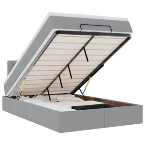 vidaXL Cama otomana com colch&atilde;o 120x200 cm tecido cinzento claro