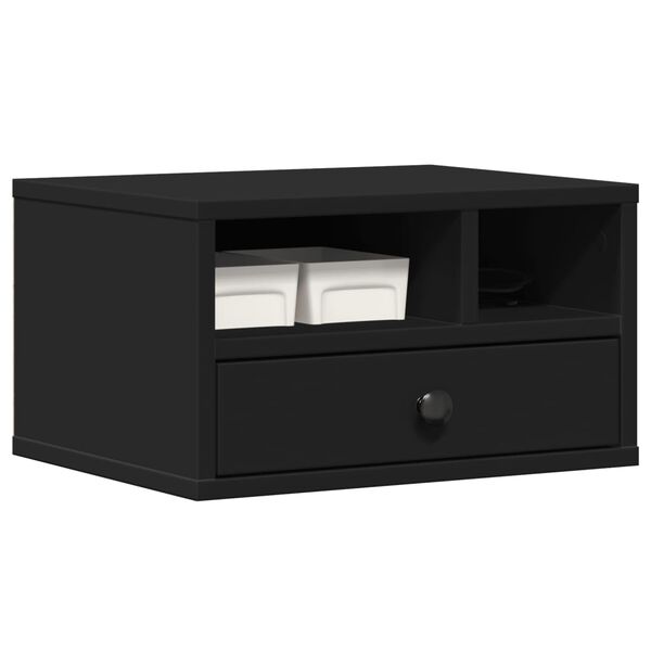 vidaXL Suporte de impressora 40x32x22,5 cm derivados madeira preto
