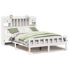 vidaXL Cama com estante sem colch&atilde;o 150x200 cm pinho maci&ccedil;o branco