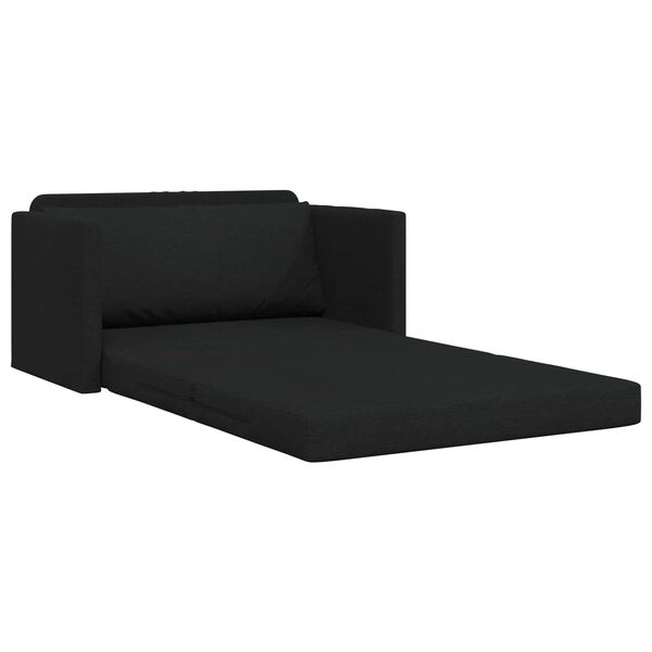 vidaXL Sof&aacute;-Cama 110cm Preto tecido