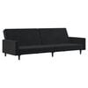 vidaXL Sof&aacute;-cama de 2 lugares veludo preto