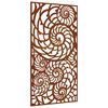 vidaXL Decora&ccedil;&atilde;o p/ muro de jardim 105x55 cm a&ccedil;o corten design conchas