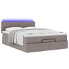 vidaXL Cama Otomana com Colch&atilde;o & LEDs Taupe 140x200 cm Tecido