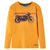 vidaXL T-shirt de manga comprida para crian&ccedil;a cor ocre 92