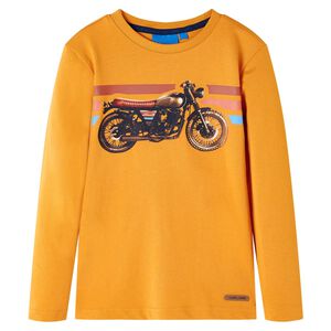T-shirt de manga comprida para crian&ccedil;a cor ocre 92